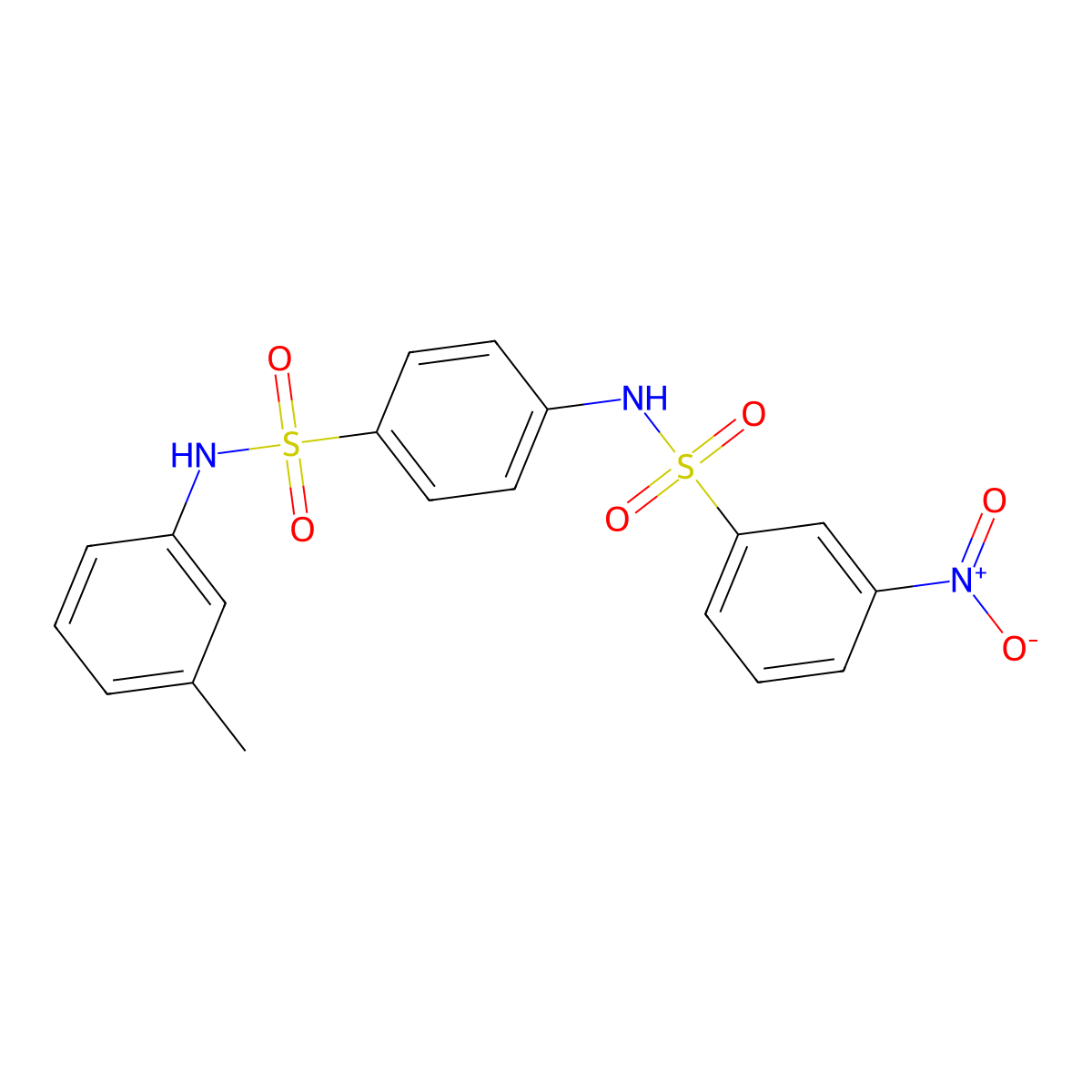 N-[4-[(3-methylphenyl)sulfamoyl]phenyl]-3-nitrobenzenesulfonamide molecular structure, CAS 825596-58-5