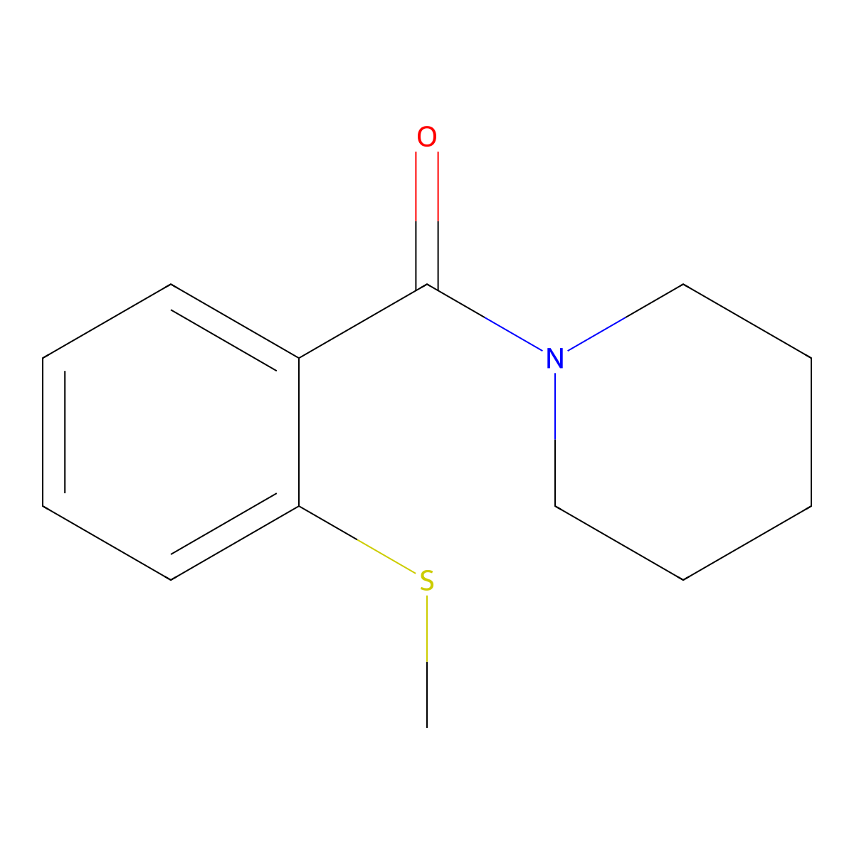 (2-Methylsulfanylphenyl)-piperidin-1-ylmethanone molecular structure, CAS 825596-59-6