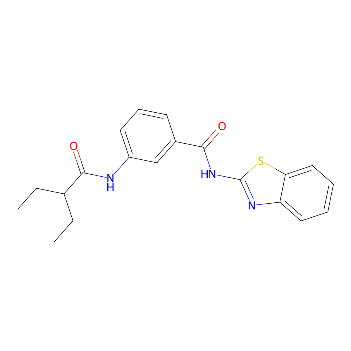 N-(1,3-benzothiazol-2-yl)-3-(2-ethylbutanoylamino)benzamide molecular structure, CAS 825596-98-3