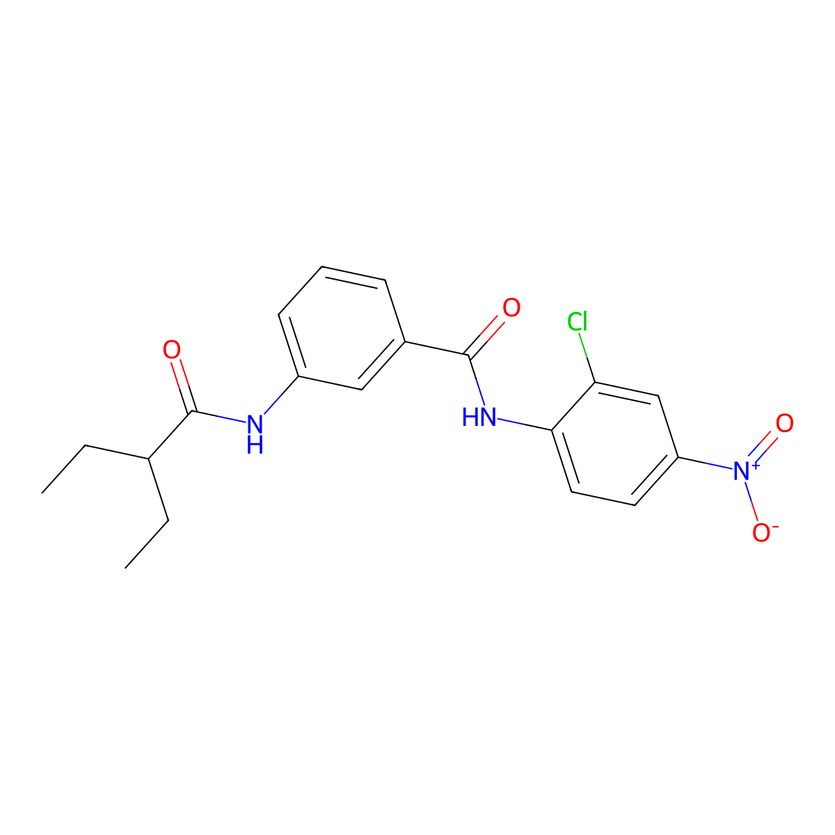 N-(2-chloro-4-nitrophenyl)-3-(2-ethylbutanoylamino)benzamide molecular structure, CAS 825596-99-4