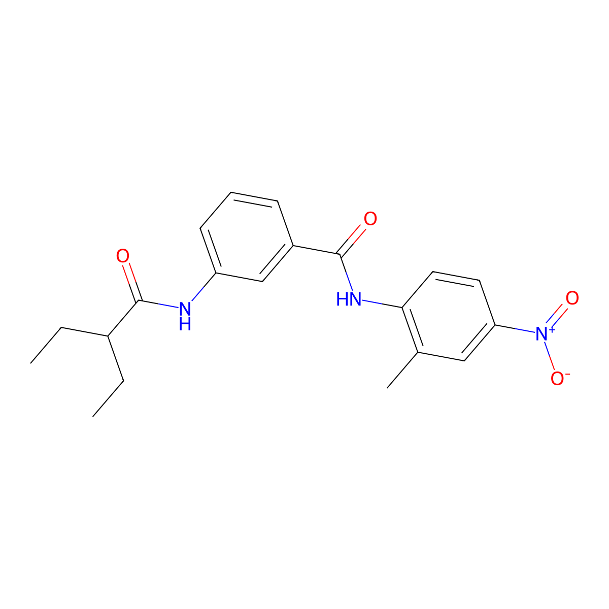 3-(2-ethylbutanoylamino)-N-(2-methyl-4-nitrophenyl)benzamide molecular structure, CAS 825597-04-4