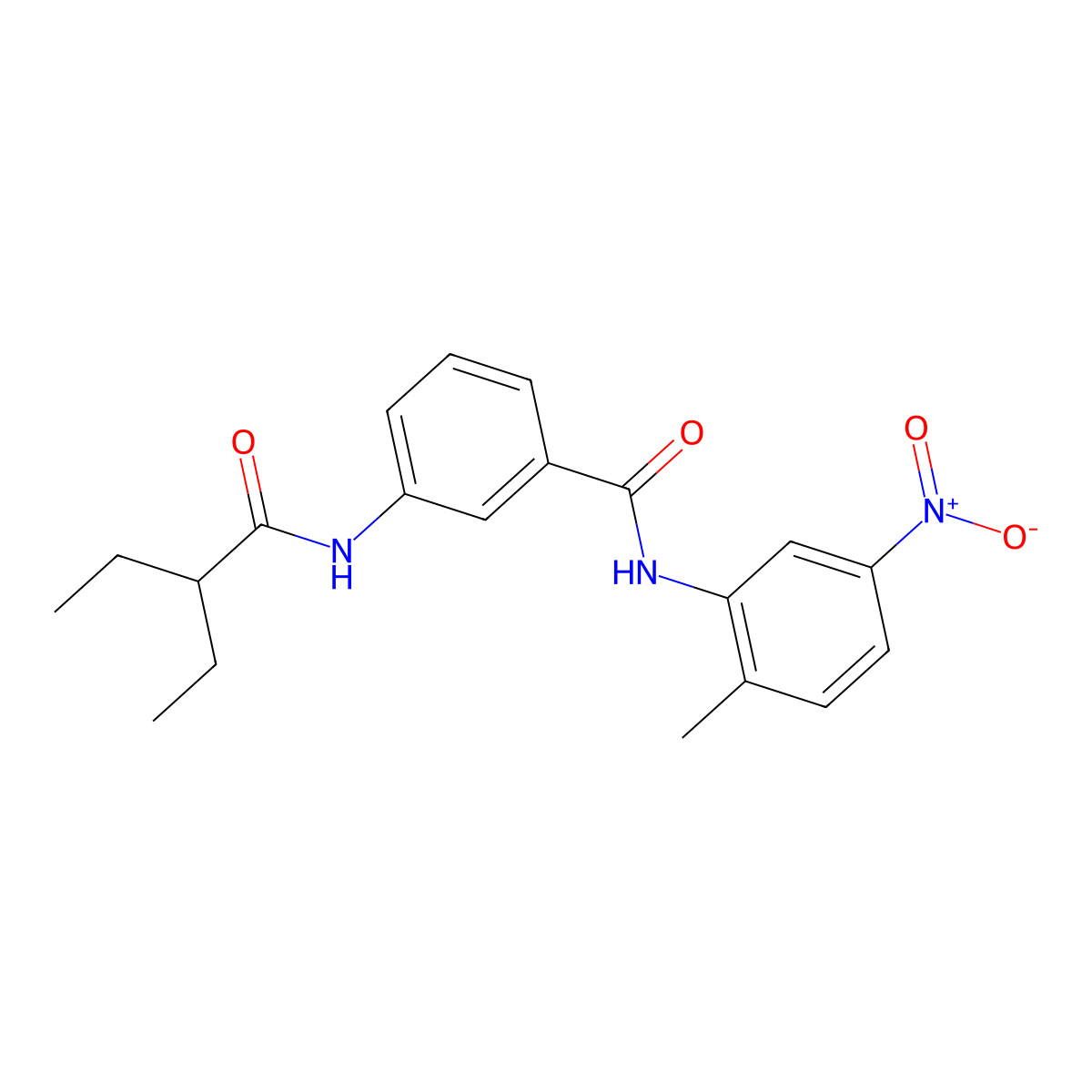 3-(2-ethylbutanoylamino)-N-(2-methyl-5-nitrophenyl)benzamide molecular structure, CAS 825597-06-6