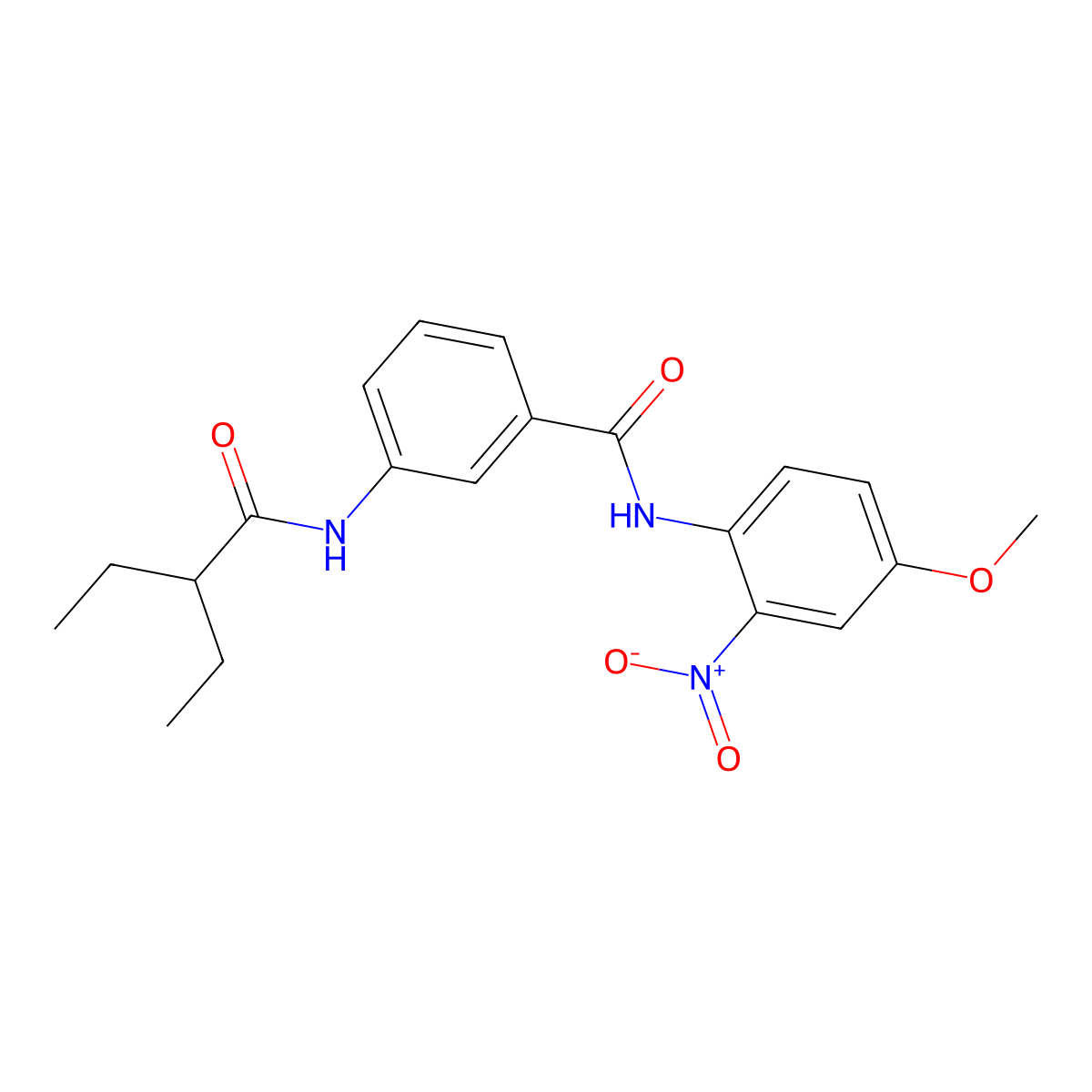 3-(2-ethylbutanoylamino)-N-(4-methoxy-2-nitrophenyl)benzamide molecular structure, CAS 825597-07-7