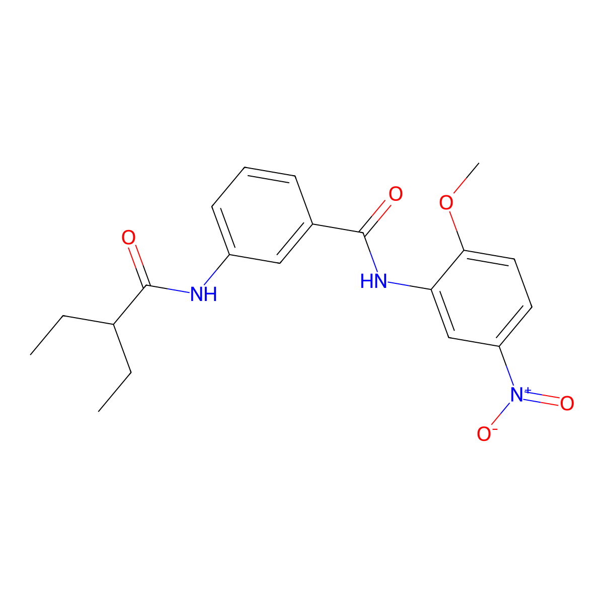 3-(2-ethylbutanoylamino)-N-(2-methoxy-5-nitrophenyl)benzamide molecular structure, CAS 825597-08-8