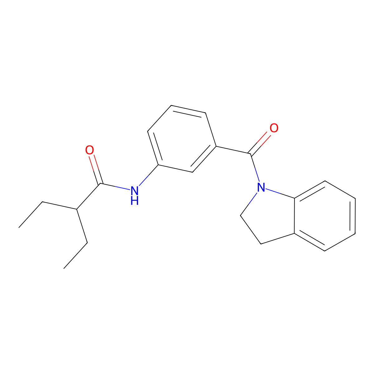 N-[3-(2,3-dihydroindole-1-carbonyl)phenyl]-2-ethylbutanamide molecular structure, CAS 825597-09-9
