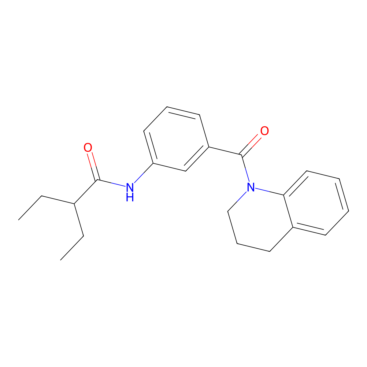 N-[3-(3,4-dihydro-2H-quinoline-1-carbonyl)phenyl]-2-ethylbutanamide molecular structure, CAS 825597-10-2