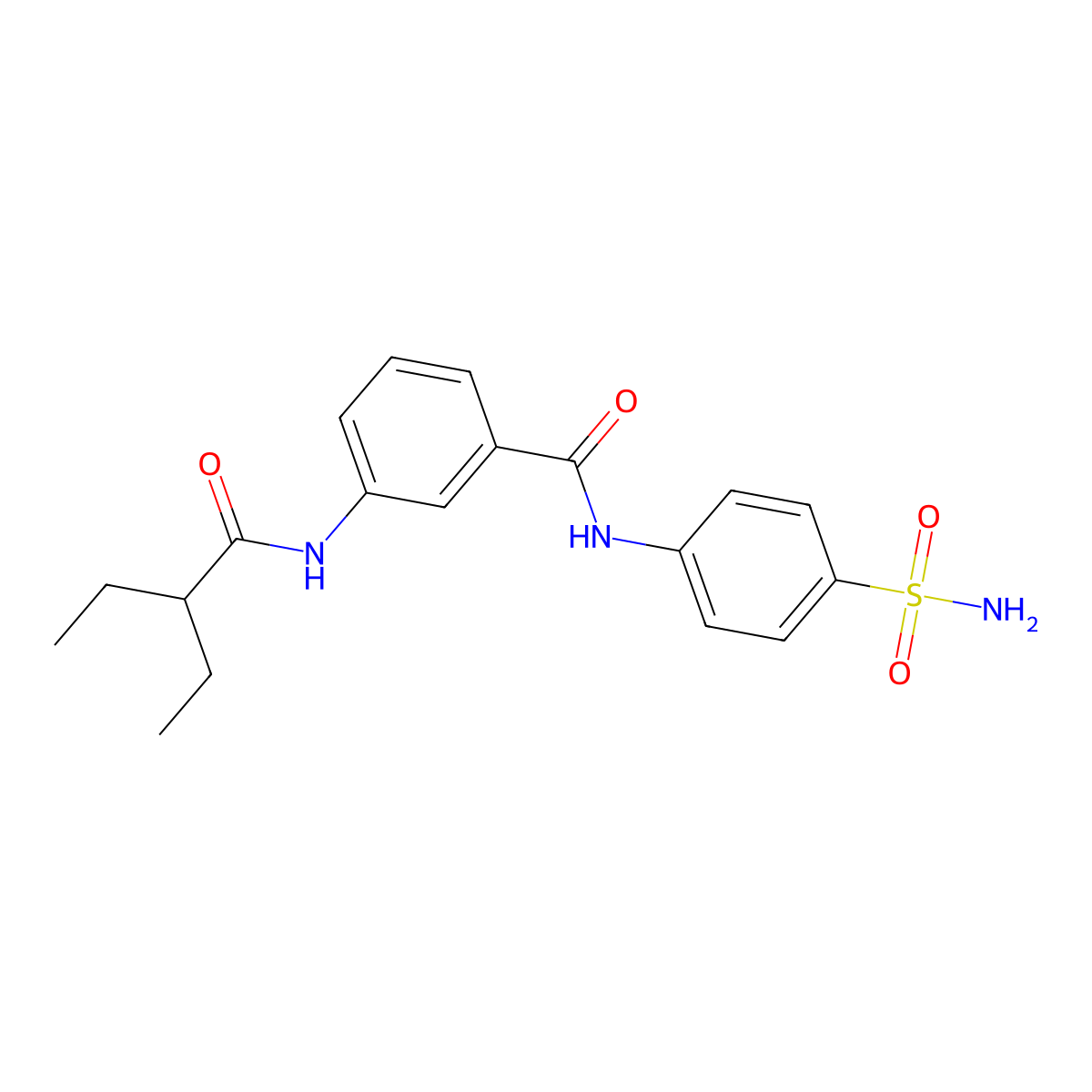 3-(2-ethylbutanoylamino)-N-(4-sulfamoylphenyl)benzamide molecular structure, CAS 825597-11-3
