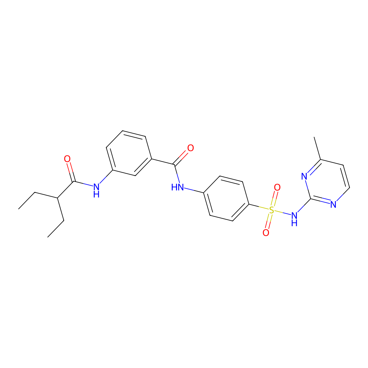 3-(2-ethylbutanoylamino)-N-[4-[(4-methylpyrimidin-2-yl)sulfamoyl]phenyl]benzamide molecular structure, CAS 825597-14-6