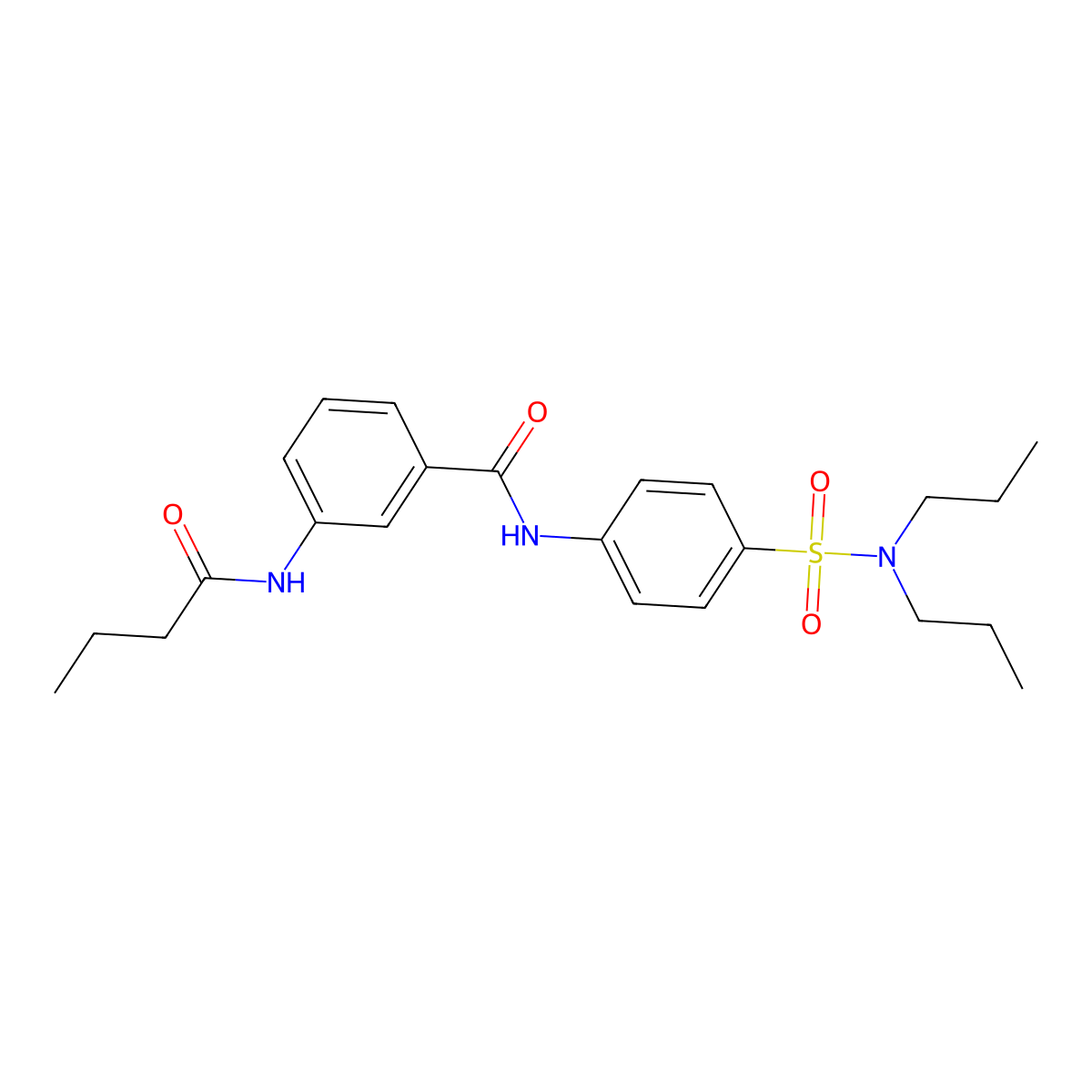 3-(butanoylamino)-N-[4-(dipropylsulfamoyl)phenyl]benzamide molecular structure, CAS 825597-41-9