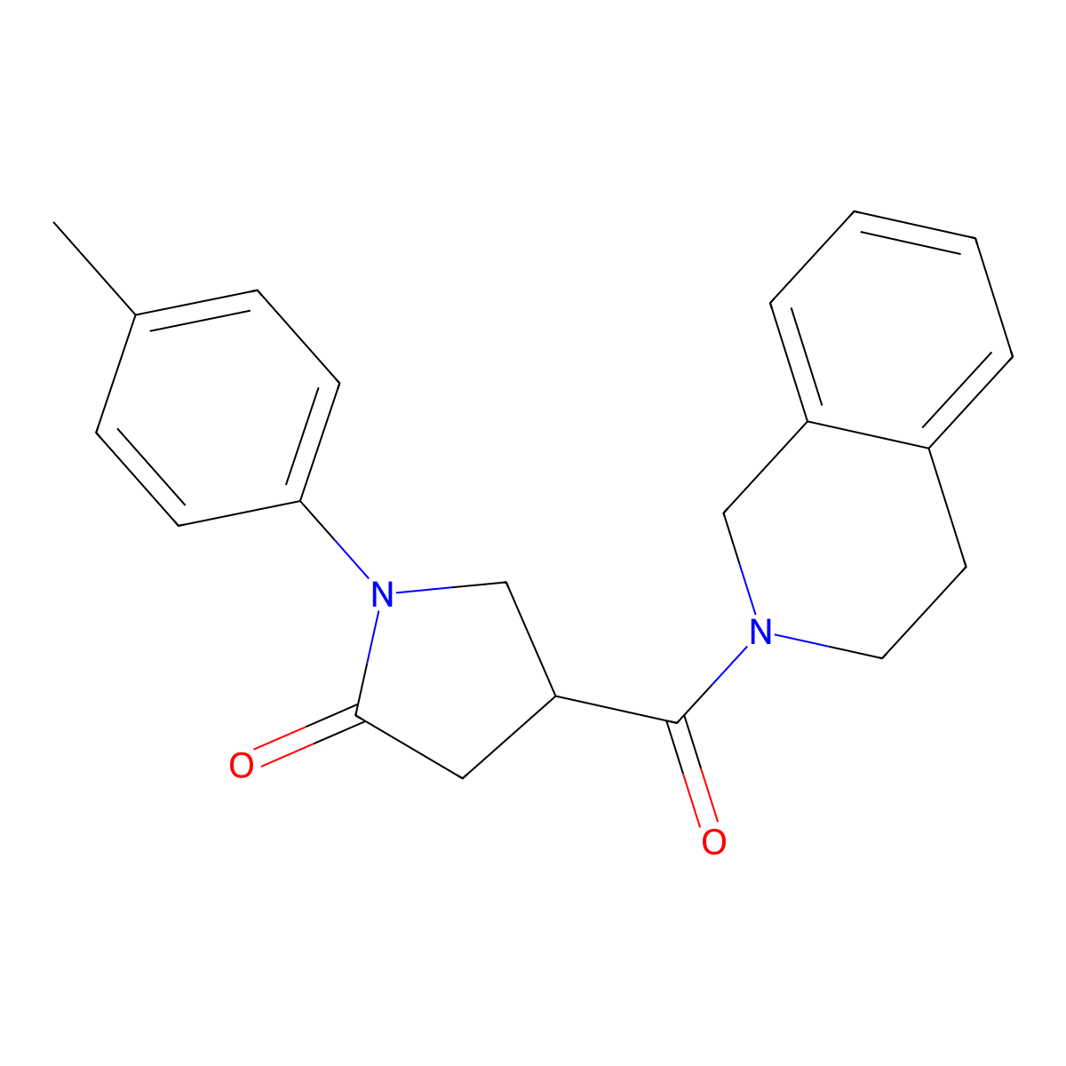 4-(3,4-dihydro-2(1H)-isoquinolinylcarbonyl)-1-(4-methylphenyl)-2-pyrrolidinone molecular structure, CAS 825597-71-5