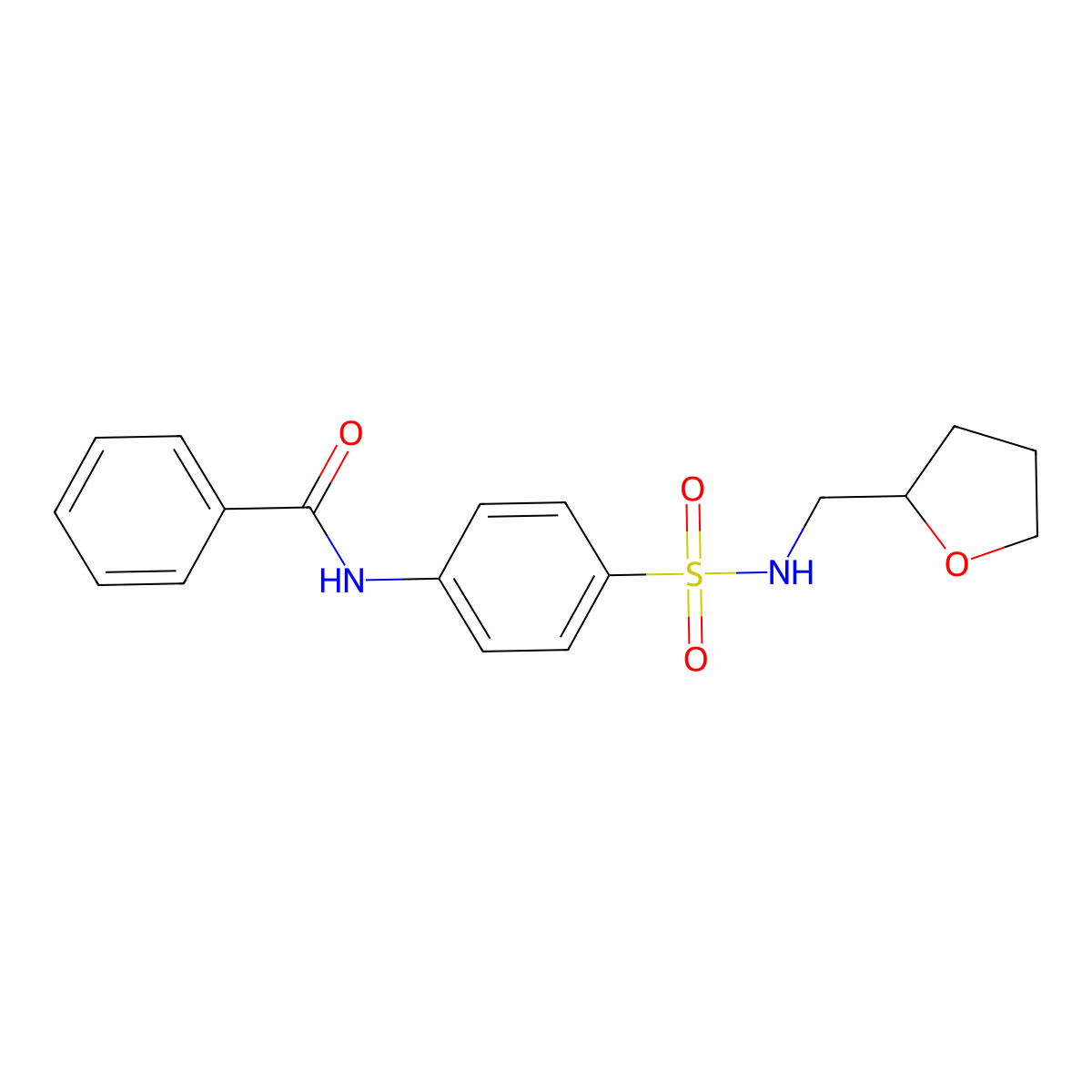 N-[4-(oxolan-2-ylmethylsulfamoyl)phenyl]benzamide molecular structure, CAS 825597-98-6
