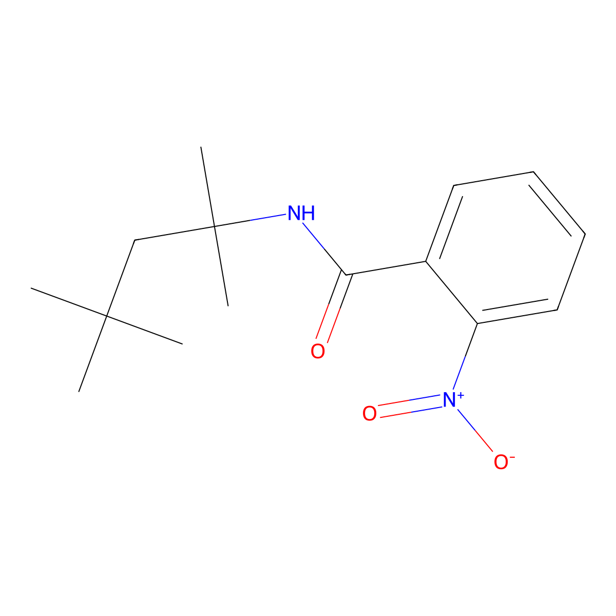 2-nitro-N-(2,4,4-trimethylpentan-2-yl)benzamide molecular structure, CAS 825598-01-4