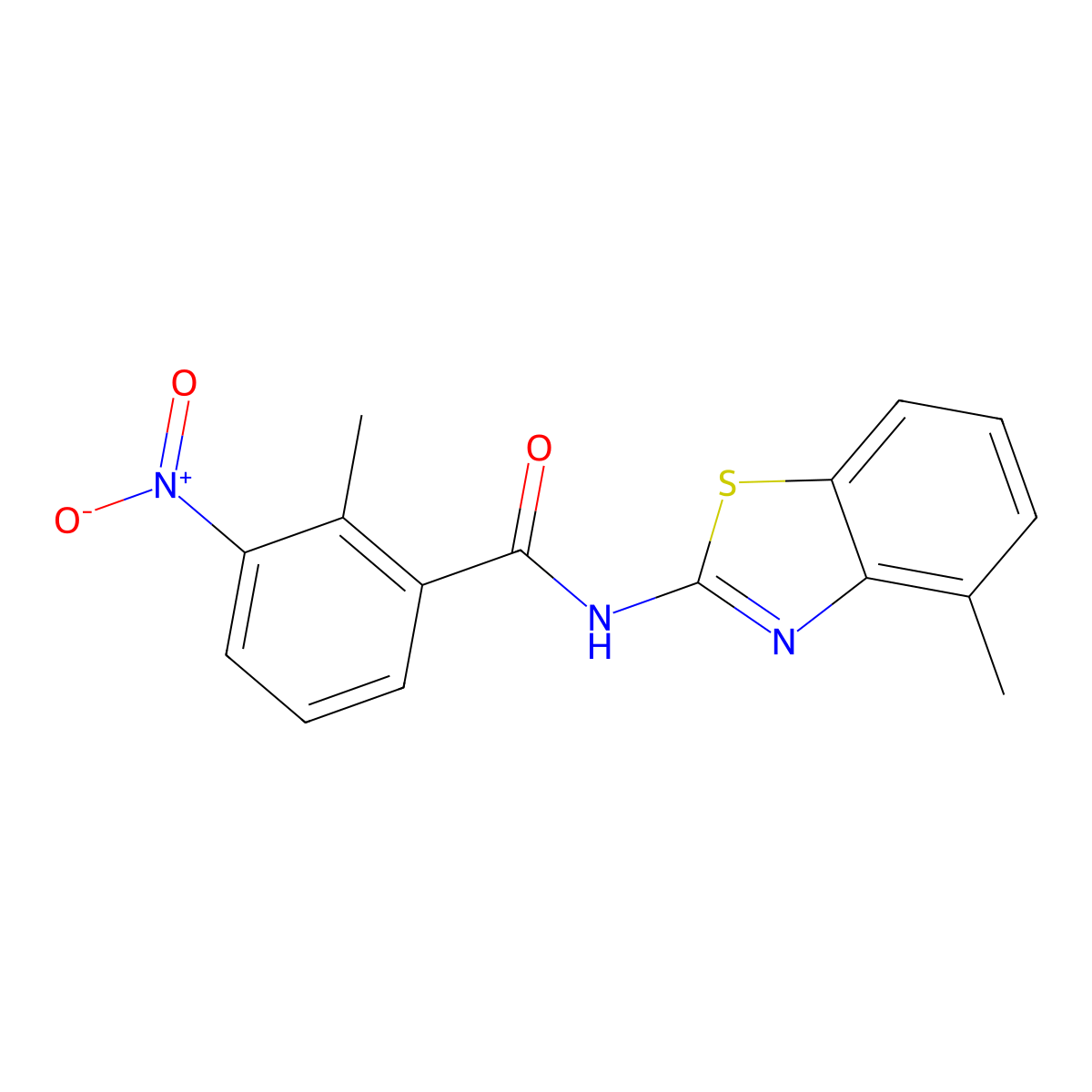 2-methyl-N-(4-methyl-1,3-benzothiazol-2-yl)-3-nitrobenzamide molecular structure, CAS 825598-04-7