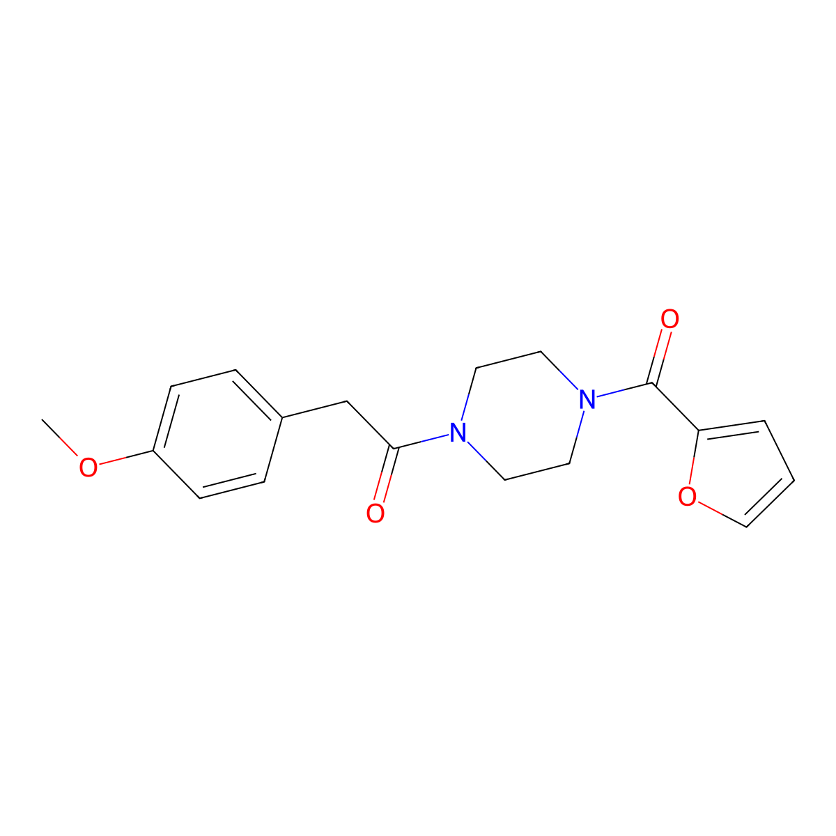 1-(2-Furoyl)-4-[(4-methoxyphenyl)acetyl]piperazine molecular structure, CAS 825598-10-5