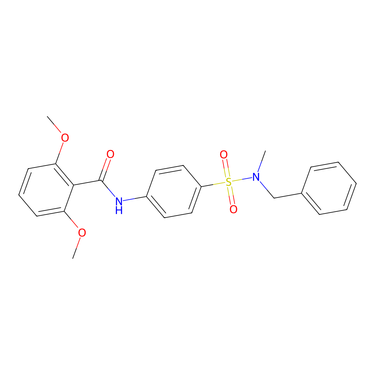 N-[4-[benzyl(methyl)sulfamoyl]phenyl]-2,6-dimethoxybenzamide molecular structure, CAS 825598-12-7