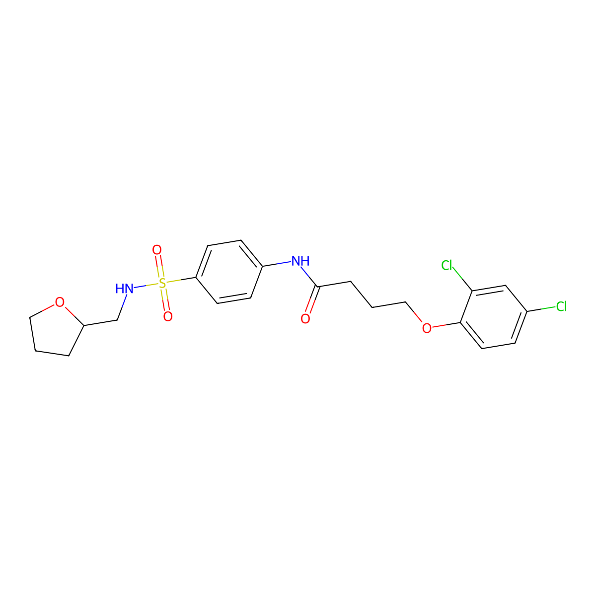 4-(2,4-dichlorophenoxy)-N-[4-(oxolan-2-ylmethylsulfamoyl)phenyl]butanamide molecular structure, CAS 825598-14-9