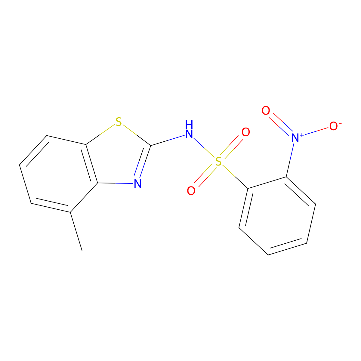 N-(4-methyl-1,3-benzothiazol-2-yl)-2-nitrobenzenesulfonamide molecular structure, CAS 825598-18-3