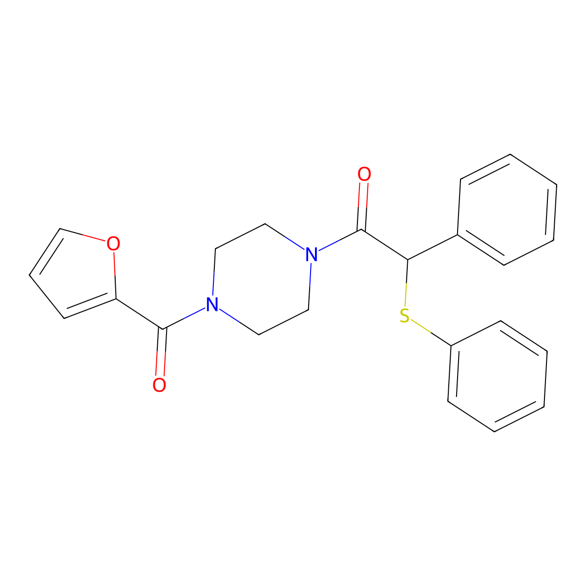 1-(2-Furoyl)-4-[phenyl(phenylthio)acetyl]piperazine molecular structure, CAS 825598-65-0