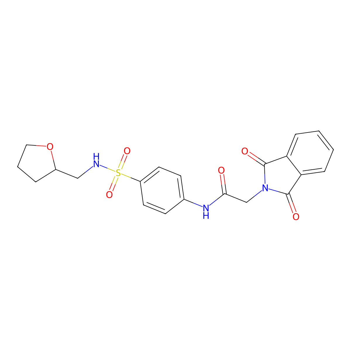 2-(1,3-dioxoisoindol-2-yl)-N-[4-(oxolan-2-ylmethylsulfamoyl)phenyl]acetamide molecular structure, CAS 825598-69-4