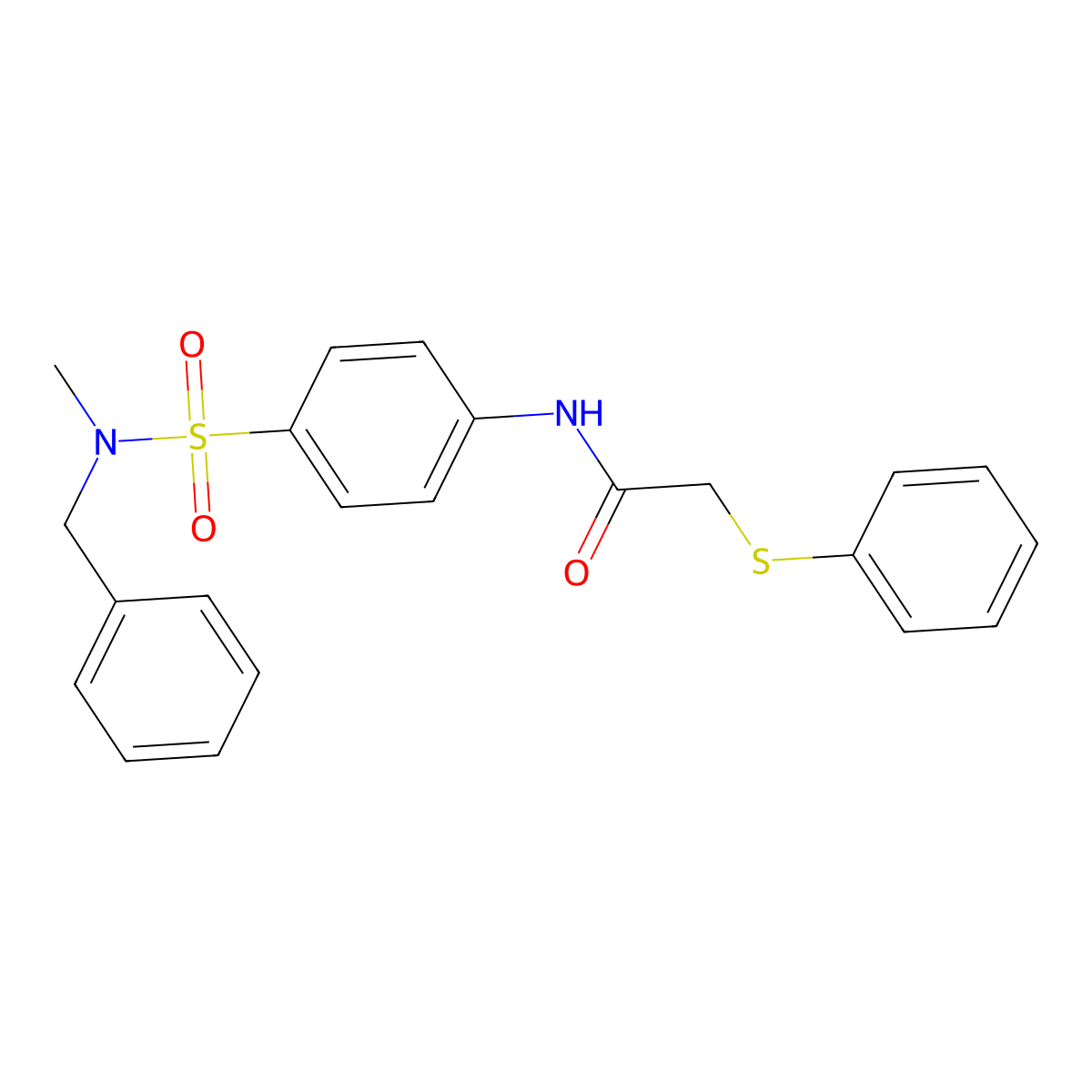 N-[4-[benzyl(methyl)sulfamoyl]phenyl]-2-phenylsulfanylacetamide molecular structure, CAS 825598-72-9