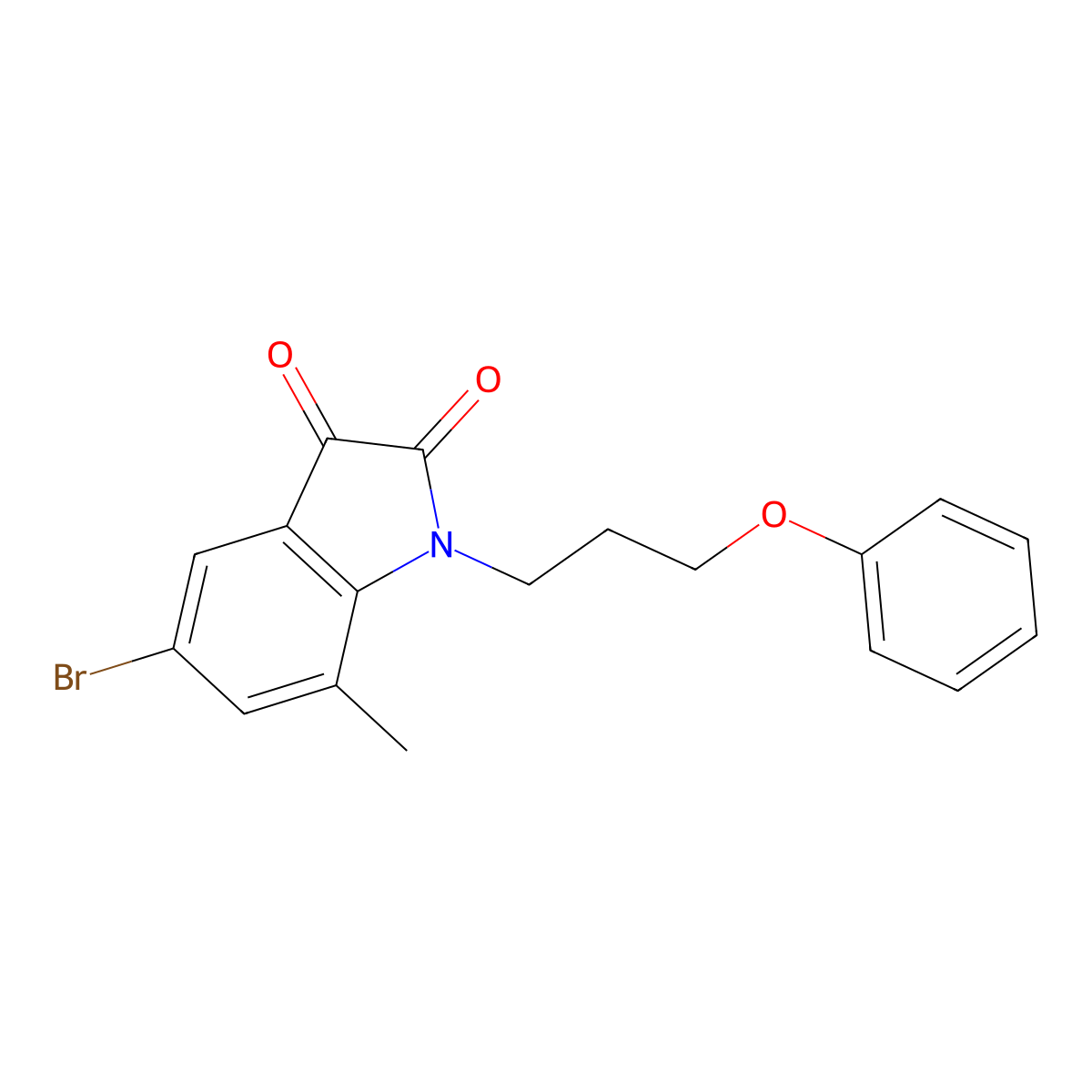 5-bromo-7-methyl-1-(3-phenoxypropyl)-1H-indole-2,3-dione molecular structure, CAS 825599-55-1