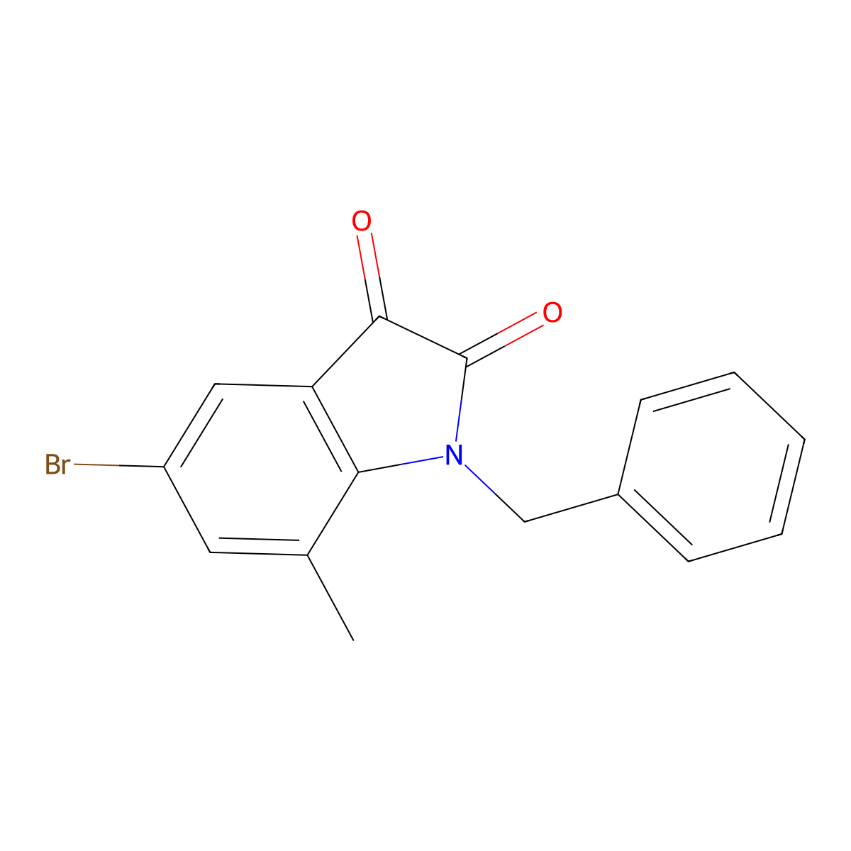 1-Benzyl-5-bromo-7-methylindoline-2,3-dione molecular structure, CAS 825599-56-2