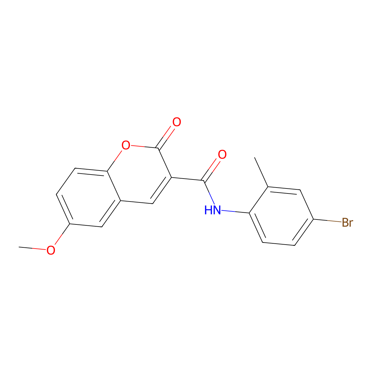 N-(4-bromo-2-methylphenyl)-6-methoxy-2-oxo-2H-chromene-3-carboxamide molecular structure, CAS 825599-79-9
