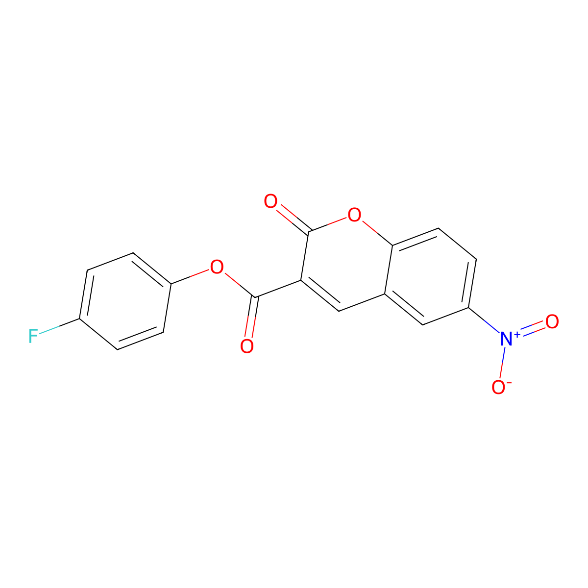 4-fluorophenyl 6-nitro-2-oxo-2H-chromene-3-carboxylate molecular structure, CAS 825599-83-5