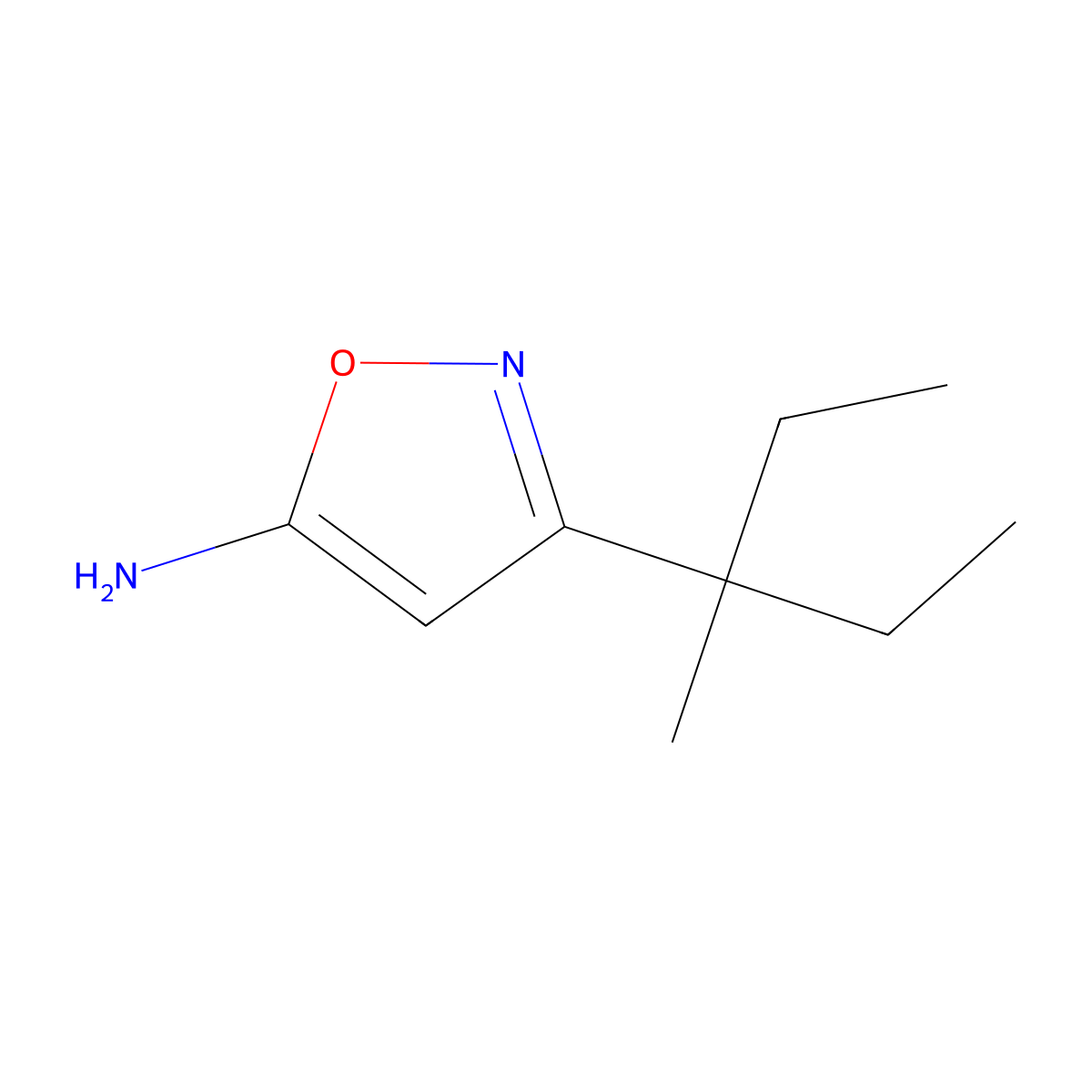 3-(1-Ethyl-1-methylpropyl)-5-isoxazolamine molecular structure, CAS 82560-06-3