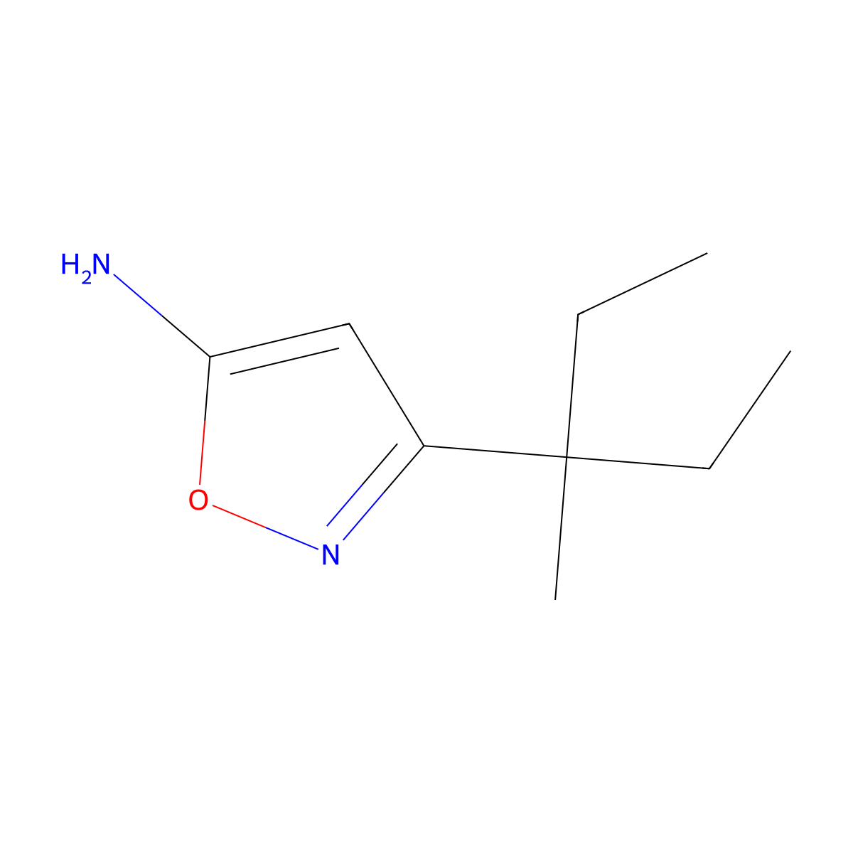 3-(1-Ethyl-1-methylpropyl)-5-isoxazolamine molecular structure, CAS 82560-06-3