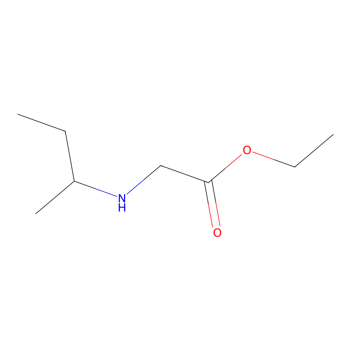 Ethyl N-butan-2-ylglycinate molecular structure, CAS 82560-46-1