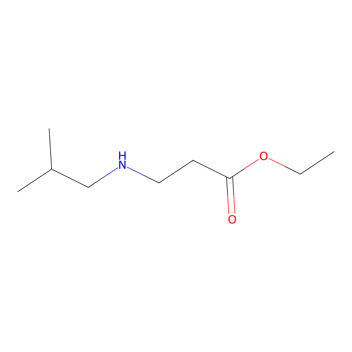 Ethyl 3-[(2-methylpropyl)amino]propanoate molecular structure, CAS 82560-61-0