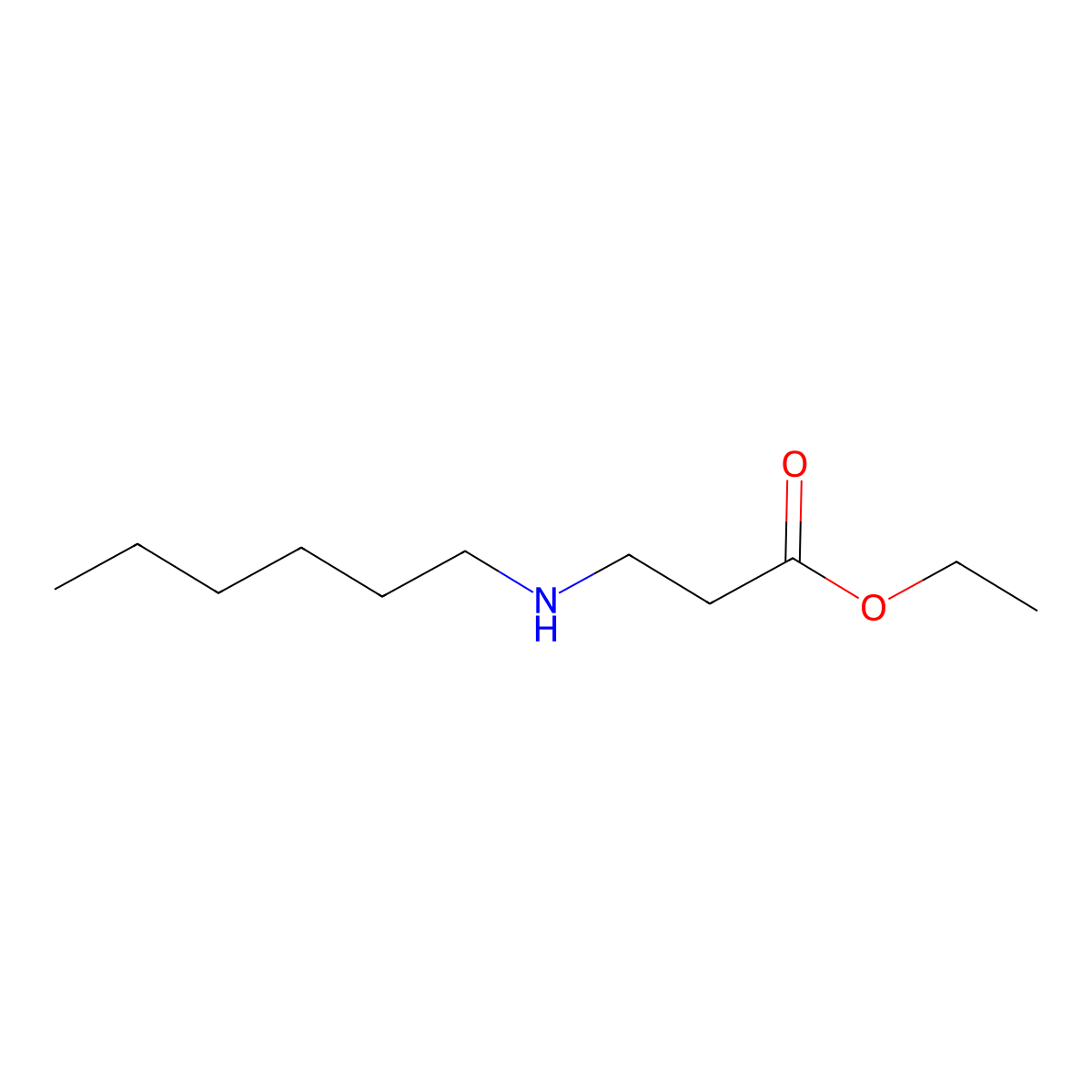 Ethyl 3-(hexylamino)propanoate molecular structure, CAS 82560-65-4