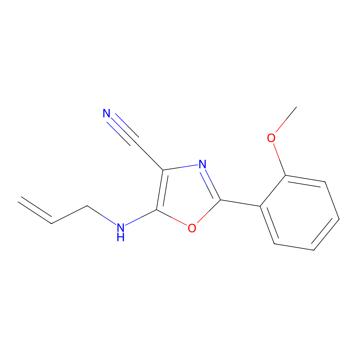 2-(2-Methoxyphenyl)-5-(prop-2-enylamino)-1,3-oxazole-4-carbonitrile molecular structure, CAS 825600-31-5