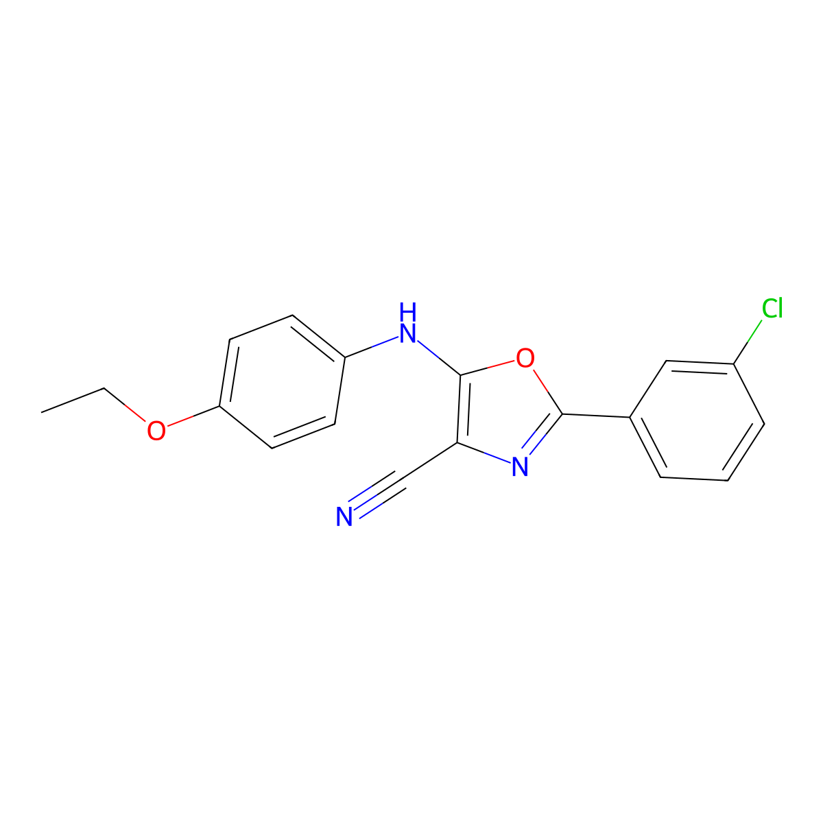 2-(3-Chlorophenyl)-5-(4-ethoxyanilino)-1,3-oxazole-4-carbonitrile molecular structure, CAS 825600-44-0