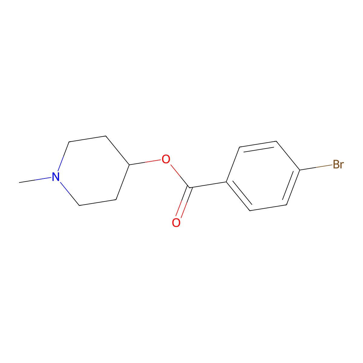1-Methylpiperidin-4-yl 4-bromobenzoate molecular structure, CAS 825600-92-8