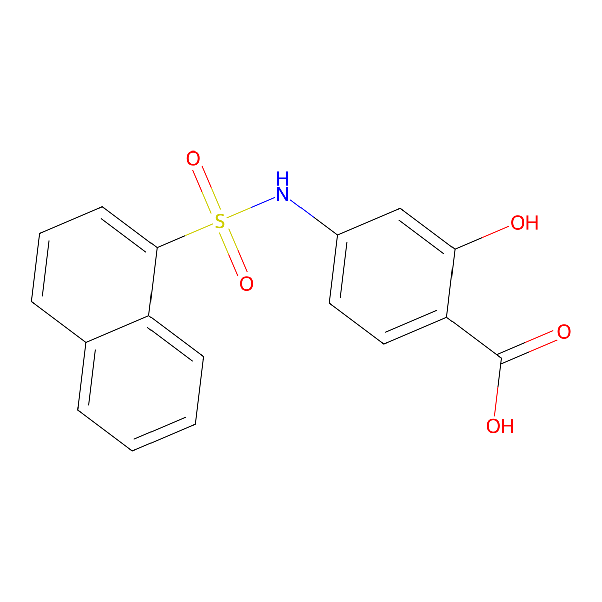 2-Hydroxy-4-[(1-naphthylsulfonyl)amino]benzoic acid molecular structure, CAS 825601-10-3