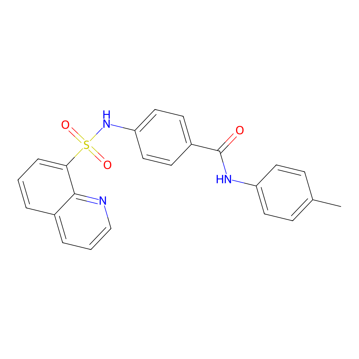 N-(4-methylphenyl)-4-[(8-quinolinylsulfonyl)amino]benzamide molecular structure, CAS 825601-15-8