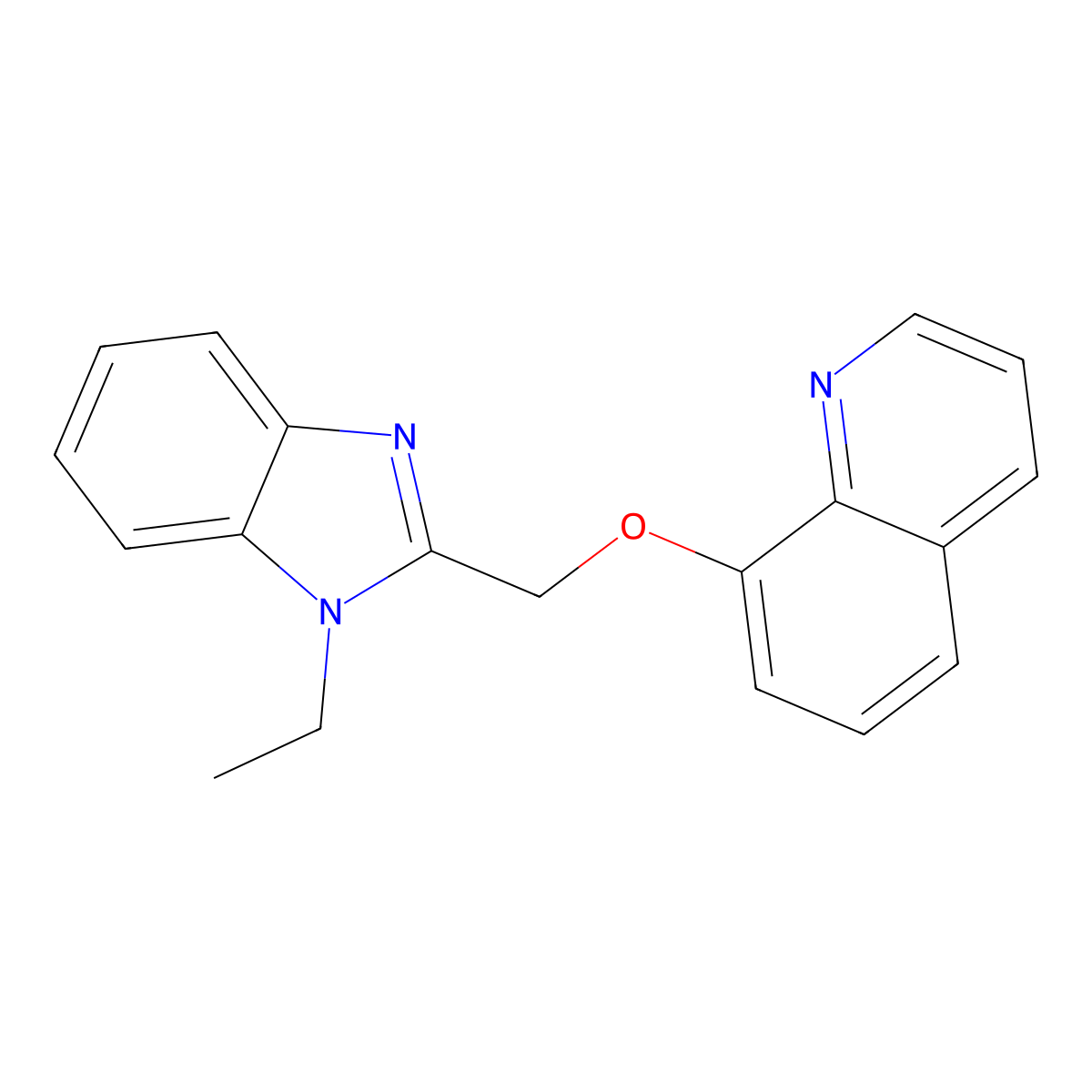 8-[(1-Ethylbenzimidazol-2-yl)methoxy]quinoline molecular structure, CAS 825602-19-5