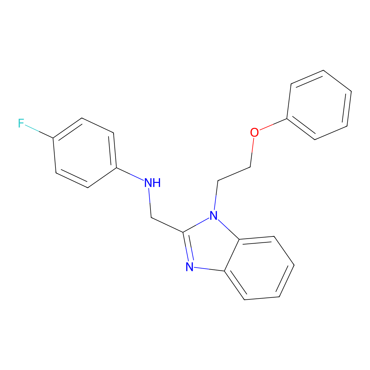 4-fluoro-N-[[1-(2-phenoxyethyl)benzimidazol-2-yl]methyl]aniline molecular structure, CAS 825602-21-9