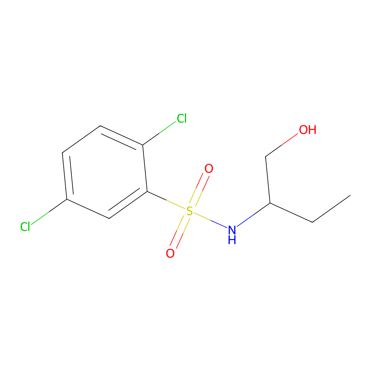 2,5-dichloro-N-(1-hydroxybutan-2-yl)benzenesulfonamide molecular structure, CAS 825604-08-8