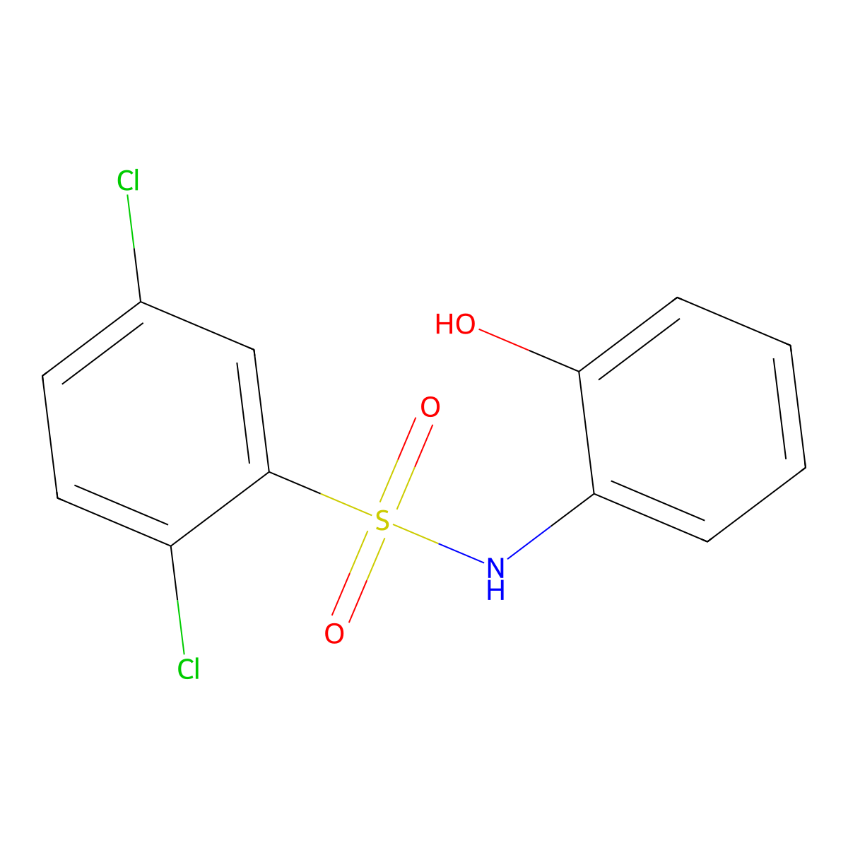 2,5-dichloro-N-(2-hydroxyphenyl)benzenesulfonamide molecular structure, CAS 825604-11-3
