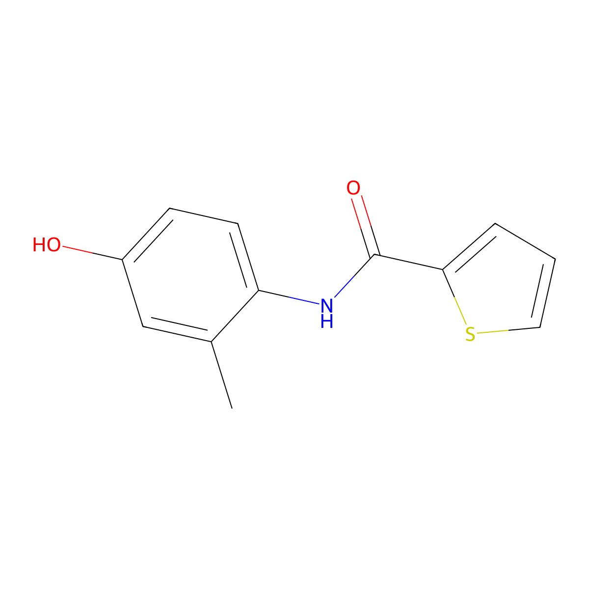 2-Thiophenecarboxamide,N-(4-hydroxy-2-methylphenyl)- molecular structure, CAS 825604-12-4