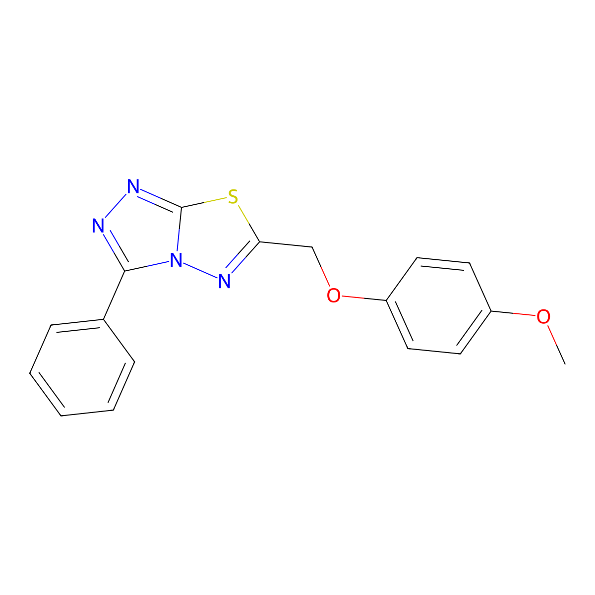 6-[(4-Methoxyphenoxy)methyl]-3-phenyl[1,2,4]triazolo[3,4-b][1,3,4]thiadiazole molecular structure, CAS 825604-54-4