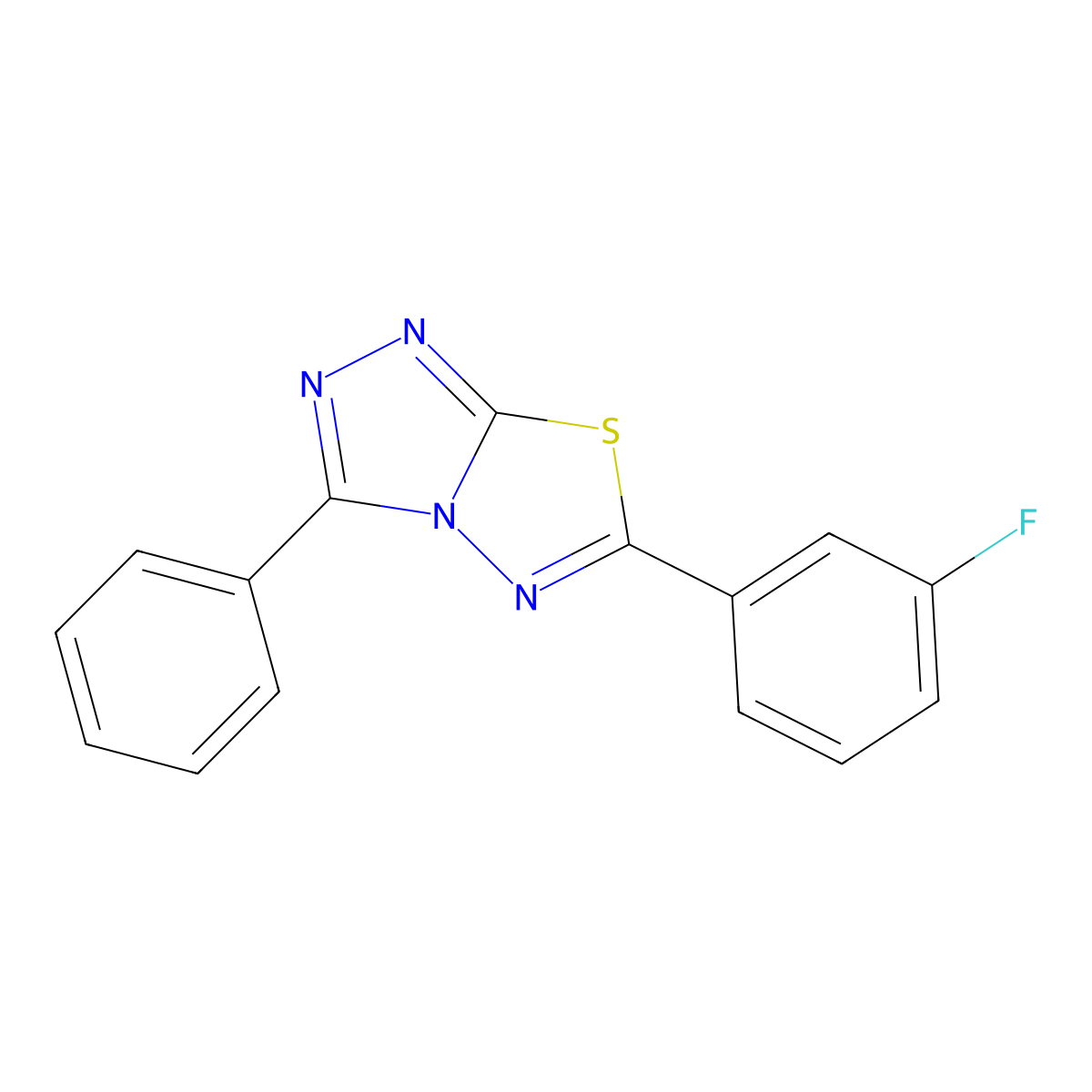6-(3-Fluorophenyl)-3-phenyl-[1,2,4]triazolo[3,4-b][1,3,4]thiadiazole molecular structure, CAS 825604-56-6
