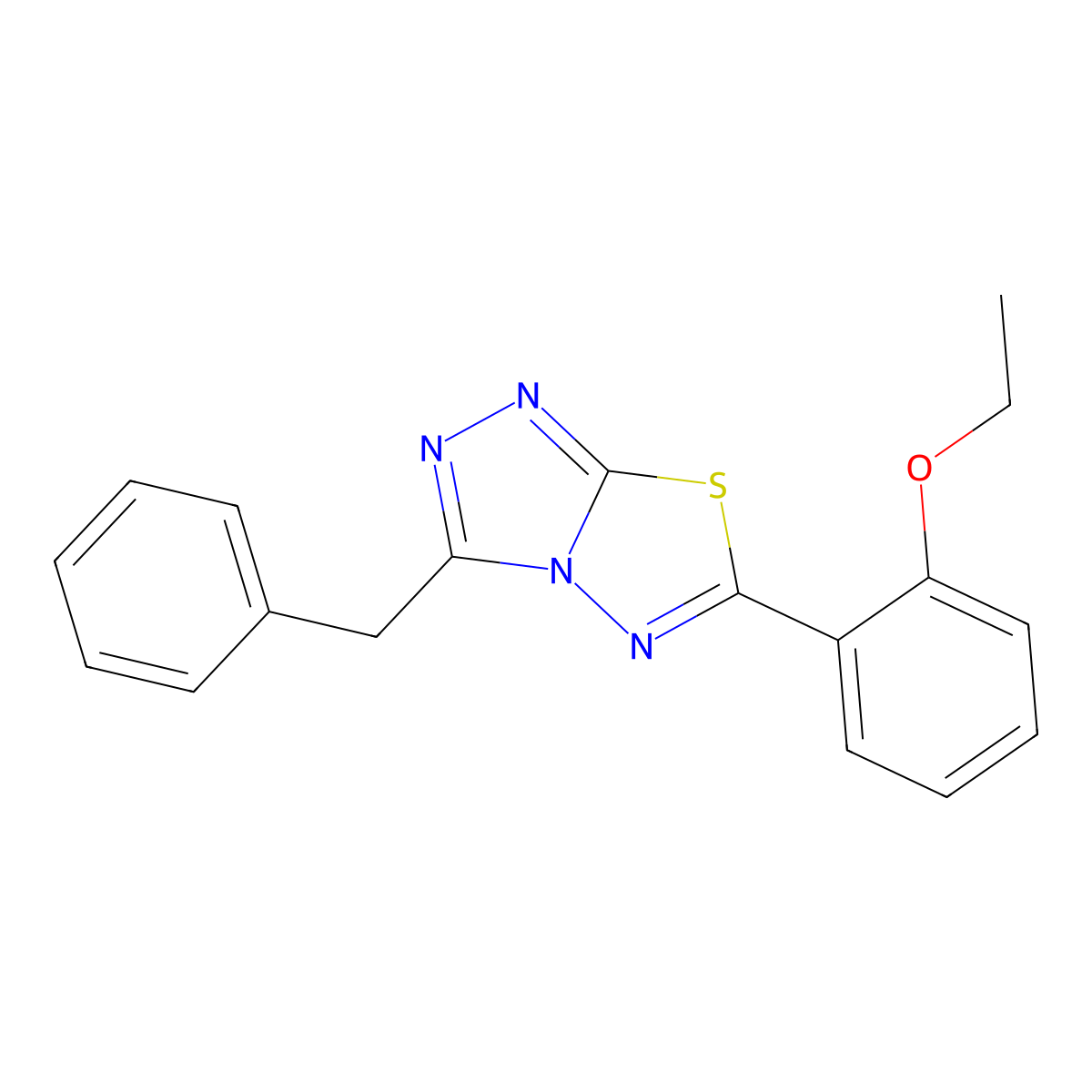 3-Benzyl-6-(2-ethoxyphenyl)[1,2,4]triazolo[3,4-b][1,3,4]thiadiazole molecular structure, CAS 825604-77-1