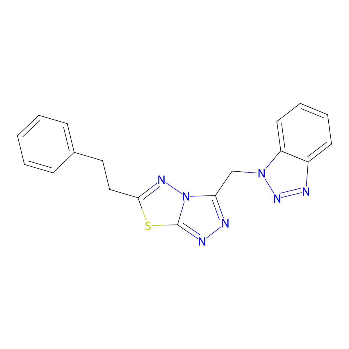 3-(1-Benzotriazolylmethyl)-6-(2-phenylethyl)-[1,2,4]triazolo[3,4-b][1,3,4]thiadiazole molecular structure, CAS 825604-98-6
