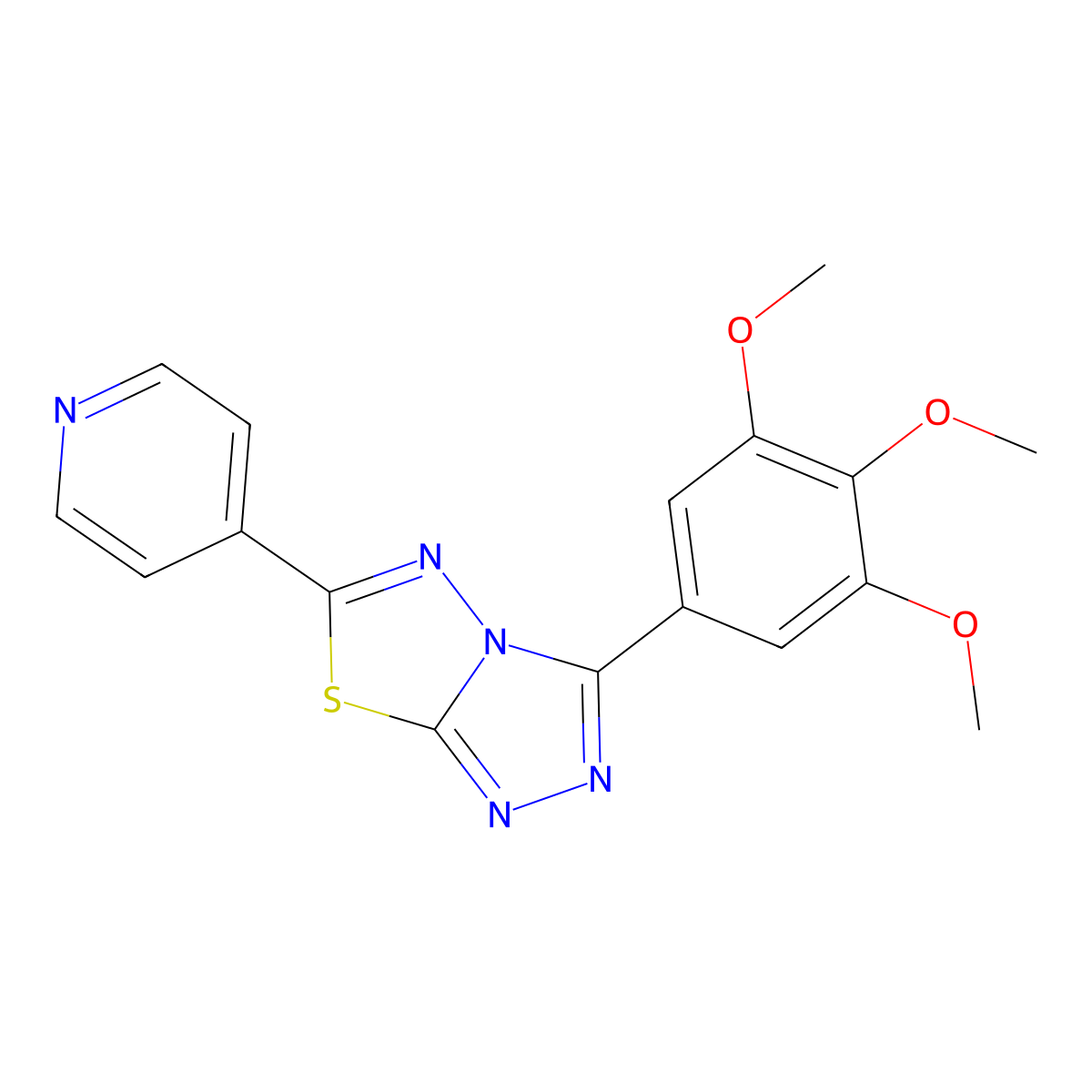 6-Pyridin-4-yl-3-(3,4,5-trimethoxyphenyl)-[1,2,4]triazolo[3,4-b][1,3,4]thiadiazole molecular structure, CAS 825605-66-1
