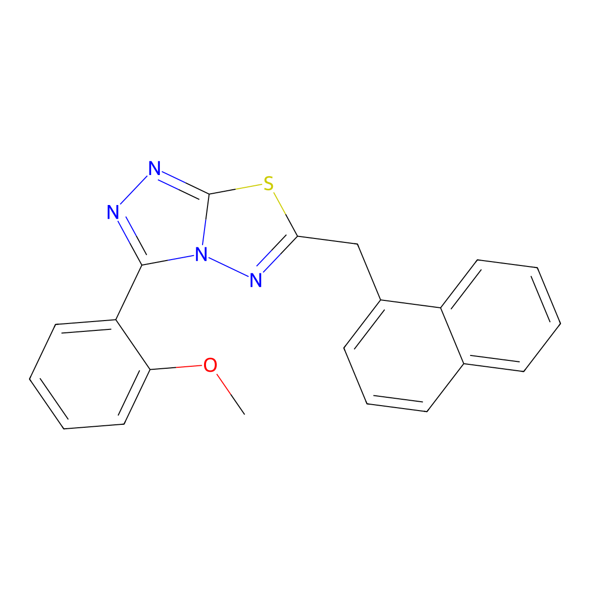 3-(2-Methoxyphenyl)-6-(naphthalen-1-ylmethyl)-[1,2,4]triazolo[3,4-b][1,3,4]thiadiazole molecular structure, CAS 825605-82-1