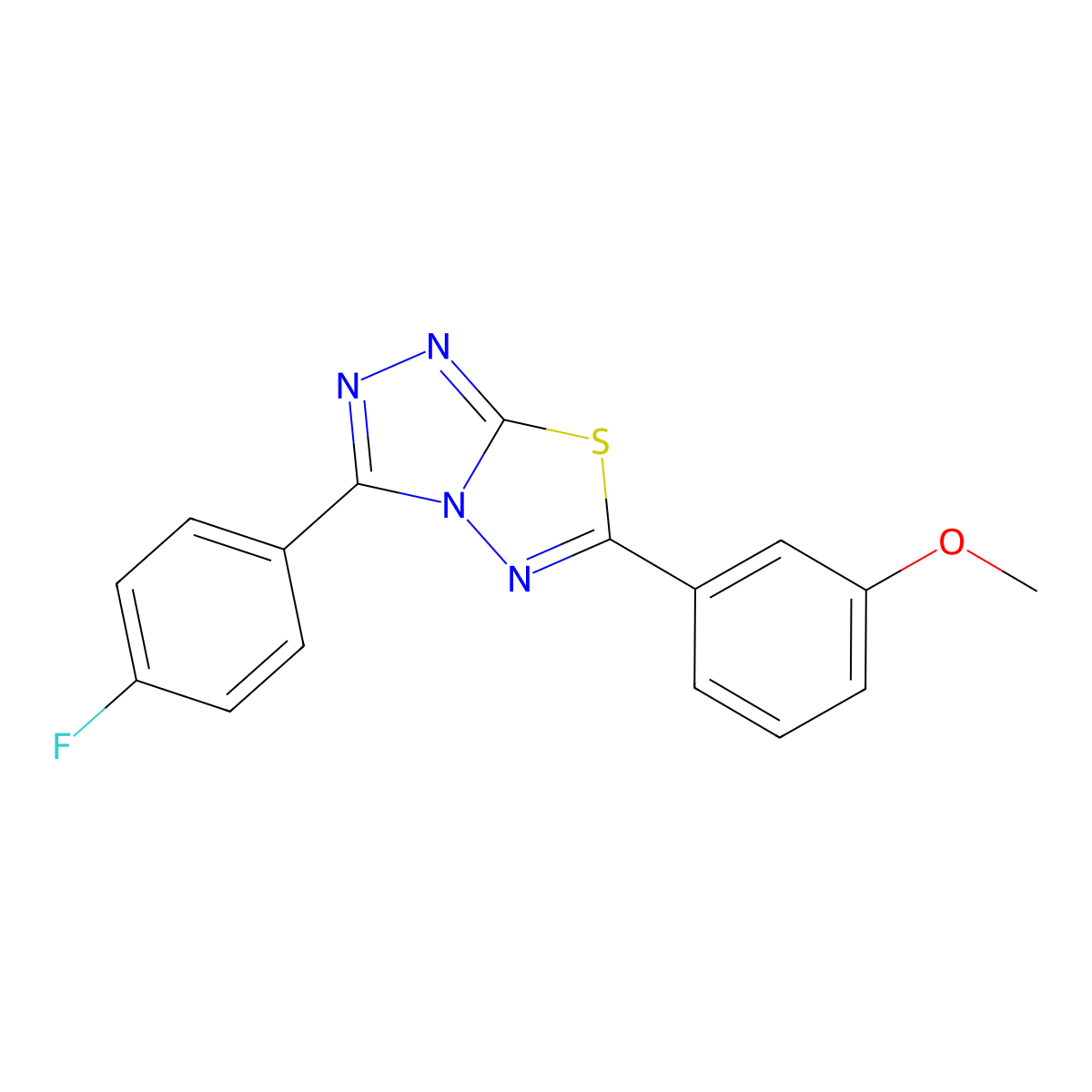3-[3-(4-Fluorophenyl)[1,2,4]triazolo[3,4-b][1,3,4]thiadiazol-6-yl]phenyl methyl ether molecular structure, CAS 825605-95-6